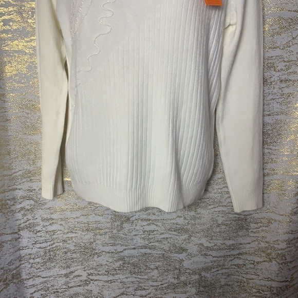 Vintage🧚♀️Lace-Panelled sequins long sleeve roll neck sweater size 8 - Picture 4 of 10